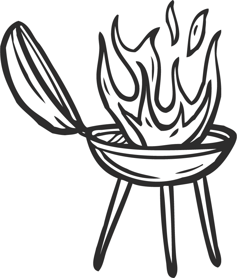 bbq grill icons food vegetables for outdoor cooking and summer gatherings