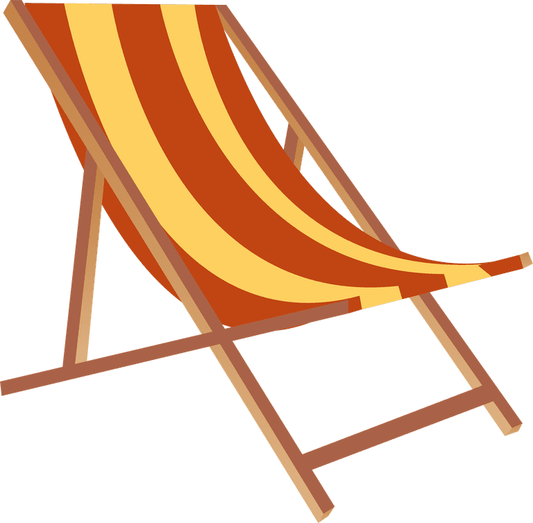 beach chair with vibrant stripes for relaxing in summer sun at seaside