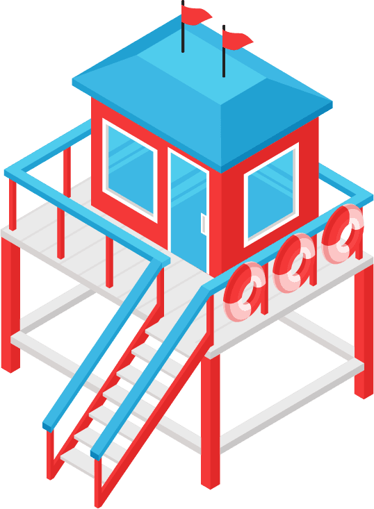 beach lifeguard isometric lifeguard station rescue inventory performing artificial respiration isolated
