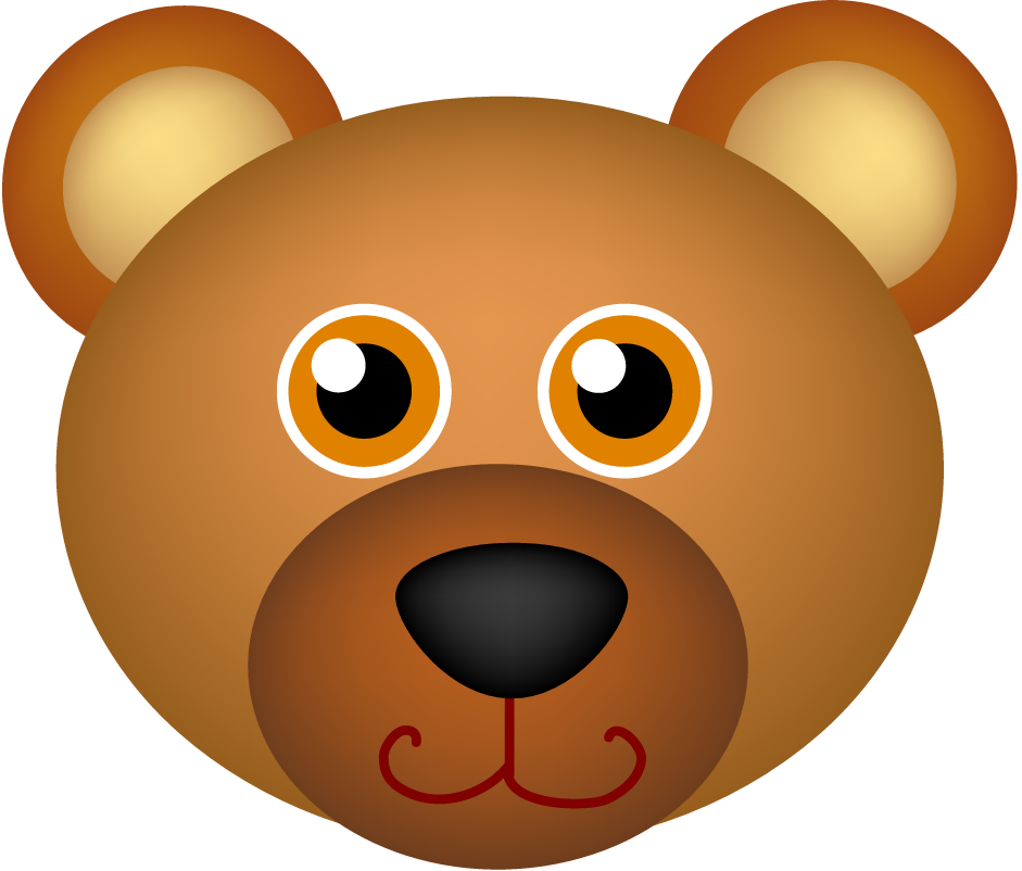 bear animals face icons