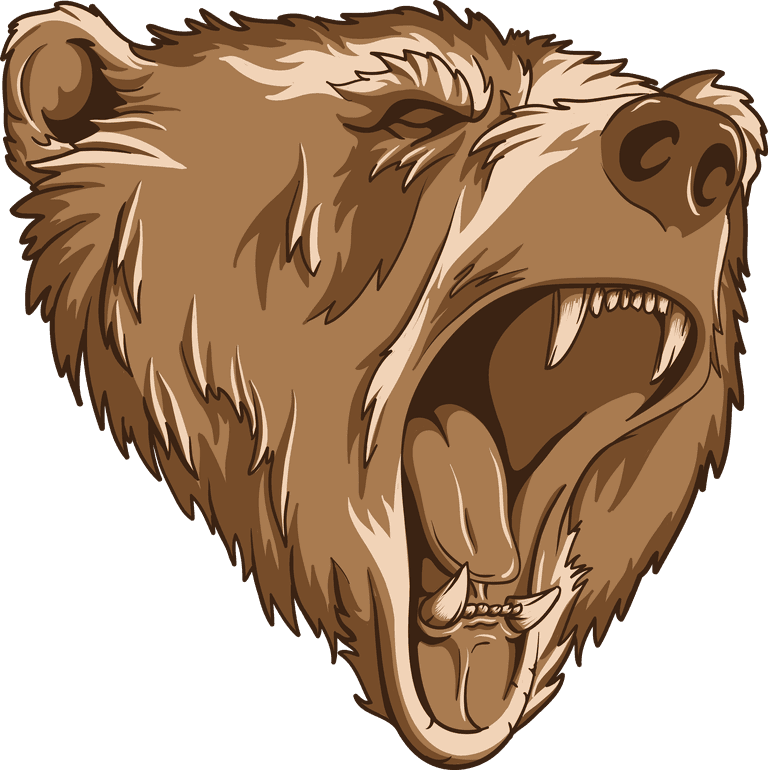 bear head danger art featuring a fierce roaring bear for bold statement designs