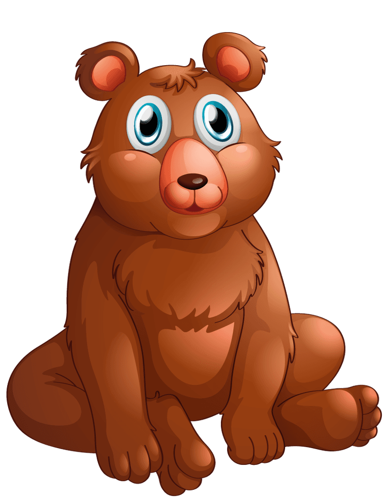 bear many wild animals forest with a cute cartoon style and vibrant colors