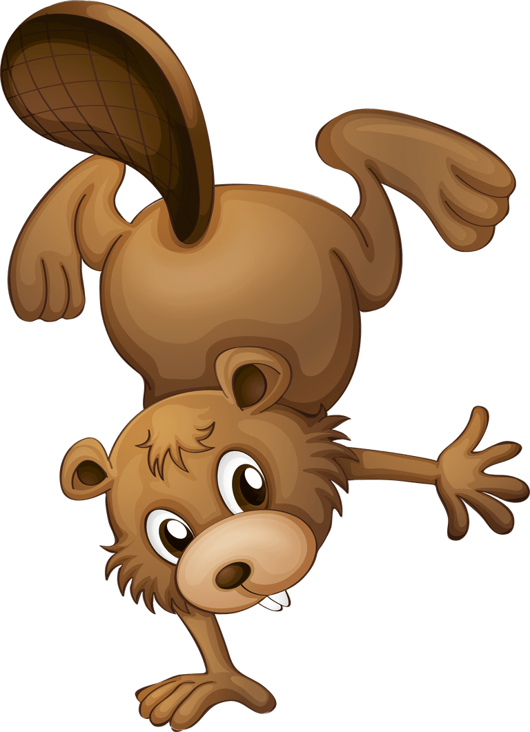 bear many wild animals forest friends in a playful cartoon style illustration