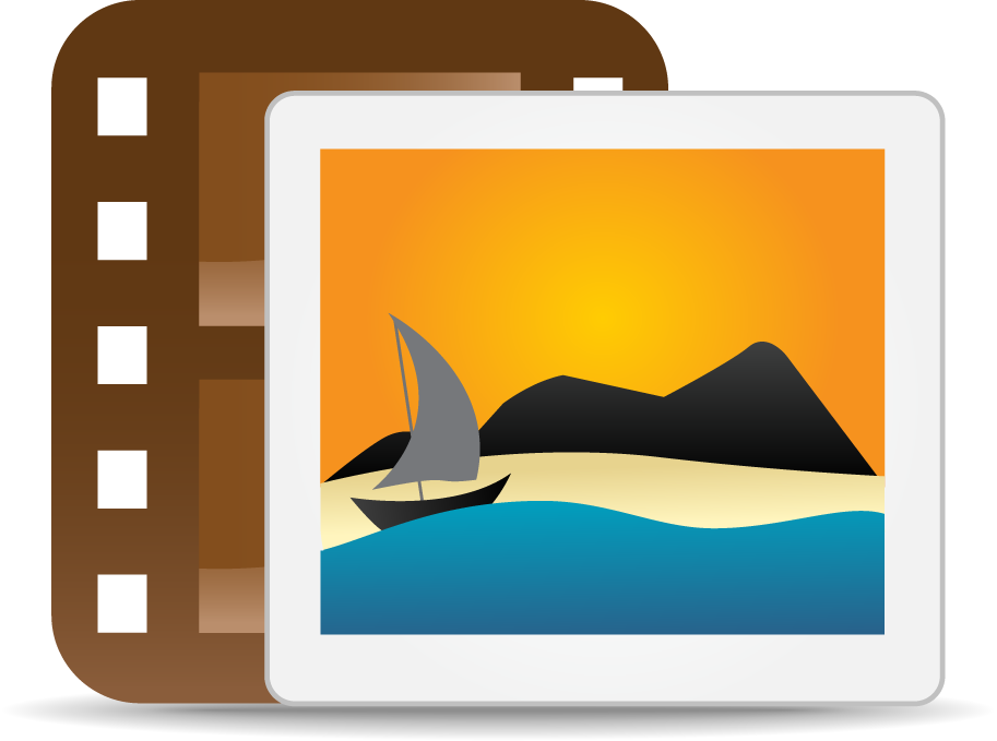 beautiful and practical icon vector depicting a scenic image with mountains and a sailboat