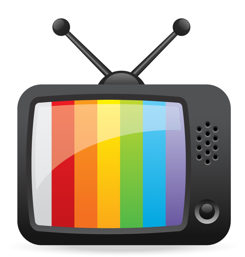 beautiful and practical icon vector of a retro tv with vibrant rainbow colors for entertainment