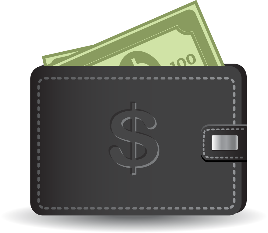 beautiful and practical icon vector of a wallet with cash for finance applications