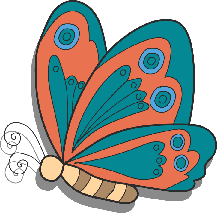 beautiful butterfly butterfly clip art set