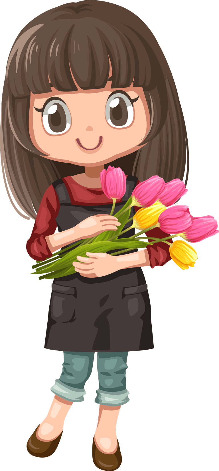 beautiful flower girl woman florist apron