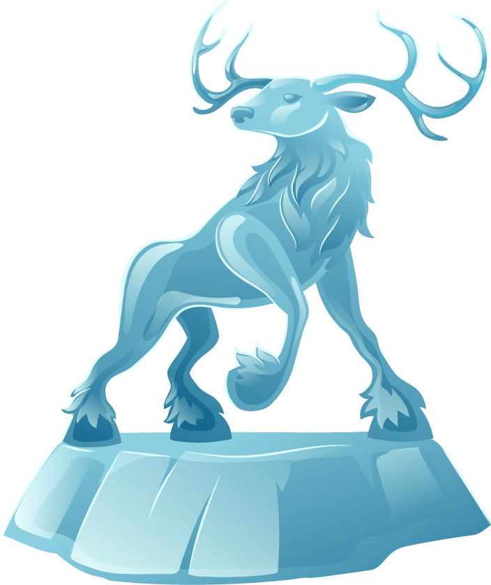 beautiful ice cube clipart vector featuring a majestic ice sculpture of a reindeer