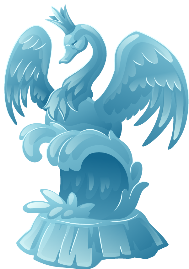 beautiful ice cube clipart vector featuring a majestic swan sculpture with intricate details