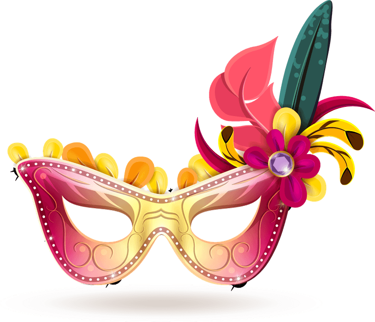 beautiful mask mask icons set featuring vibrant colors and floral decorations for festive occasions