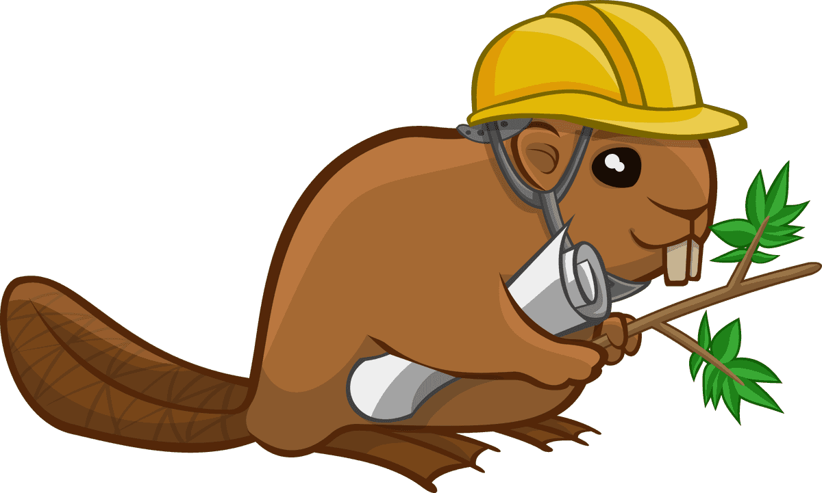 beaver mountain wild animals in construction gear with playful features for kids and education