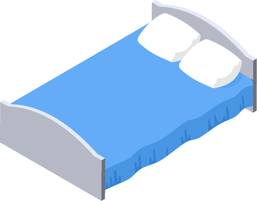 bed interior objects appliances furniture lighting isometric