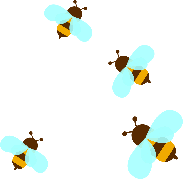 bee honey elements colored symbols sketch