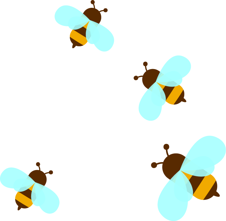 bee honey elements colored symbols sketch