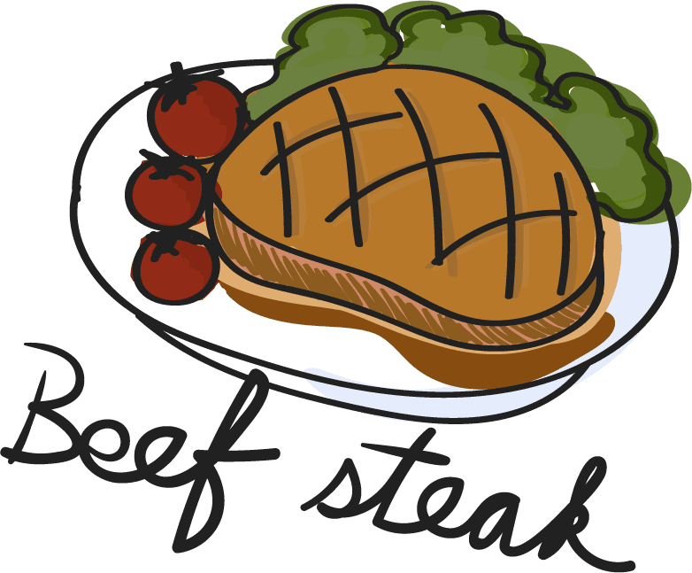 beet steak drawing style food collection