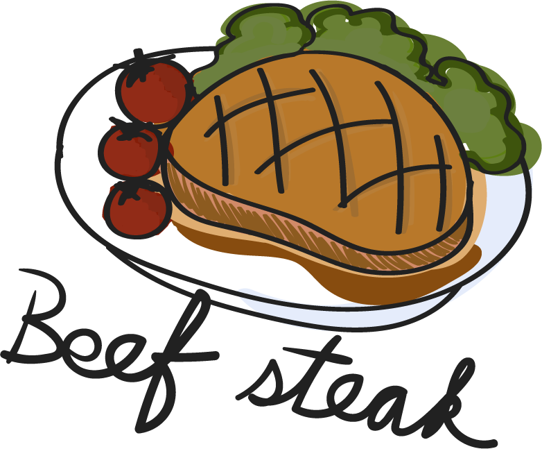 beet steak drawing style food collection