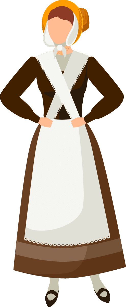 belgium flat style icons featuring a traditional woman in historical attire