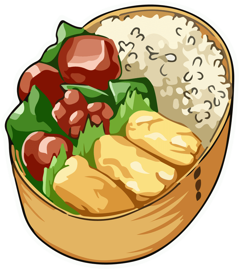 bento box recipe japan food art vector