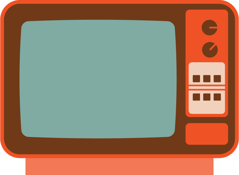 big old television illustration with retro style and playful colors for vintage decor