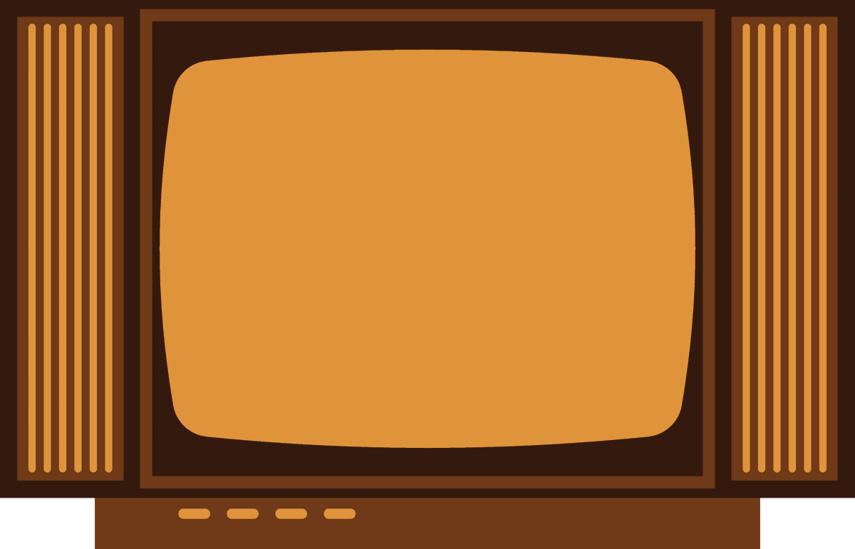 big old television illustration in retro style perfect for nostalgic designs