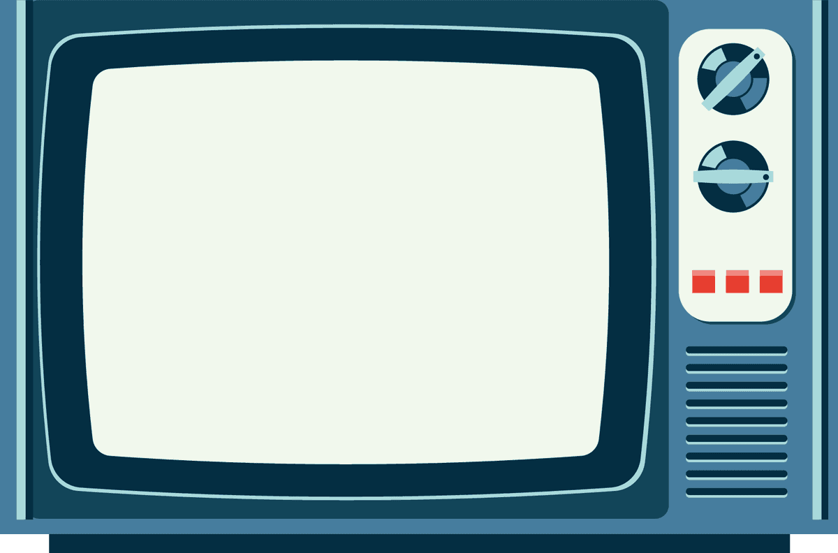 big old television illustration in vintage style perfect for retro-themed designs