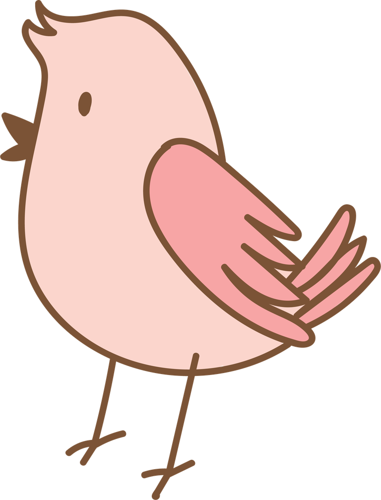 cute pink bid clipart for cheerful projects and creative works in charming style