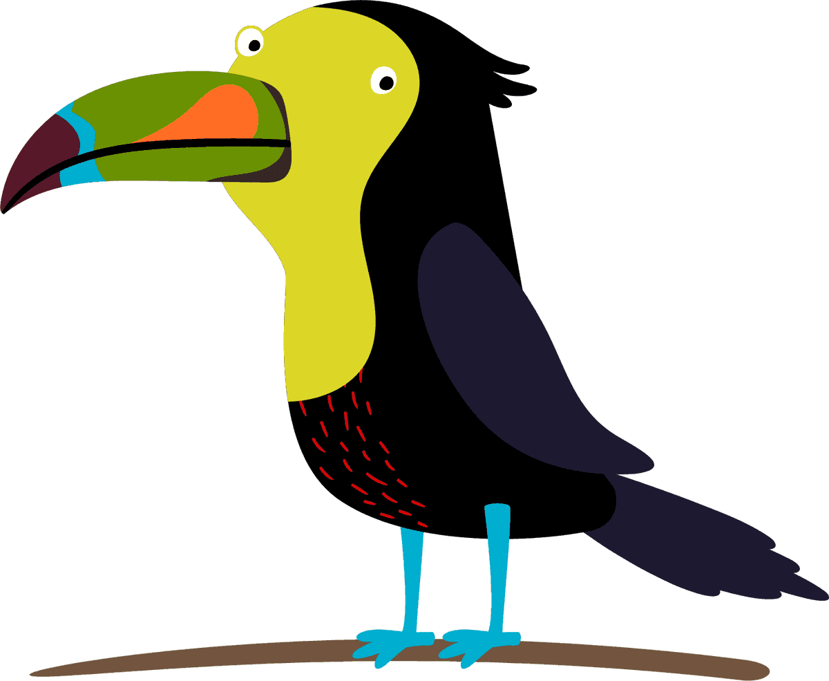 bird cute birds illustration set featuring colorful toucan style for playful designs