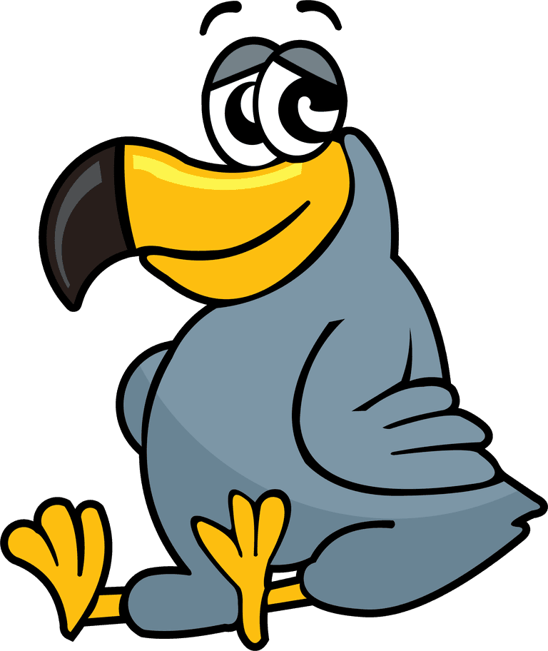 bird dodo cartoon character pose