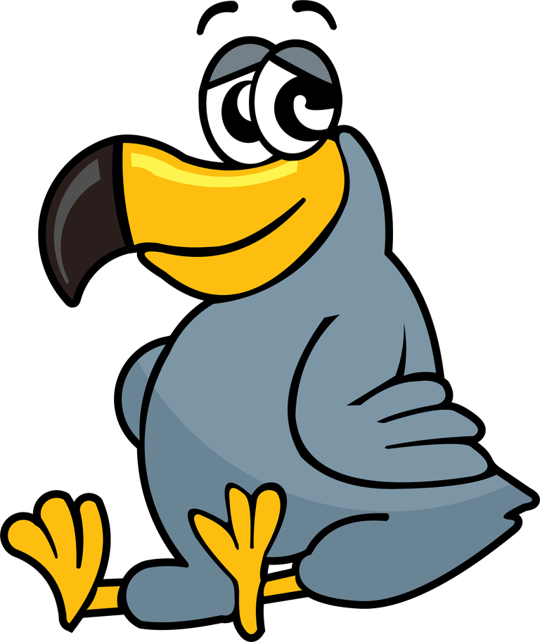 playful bird dodo cartoon character pose perfect for kids' animations and illustrations