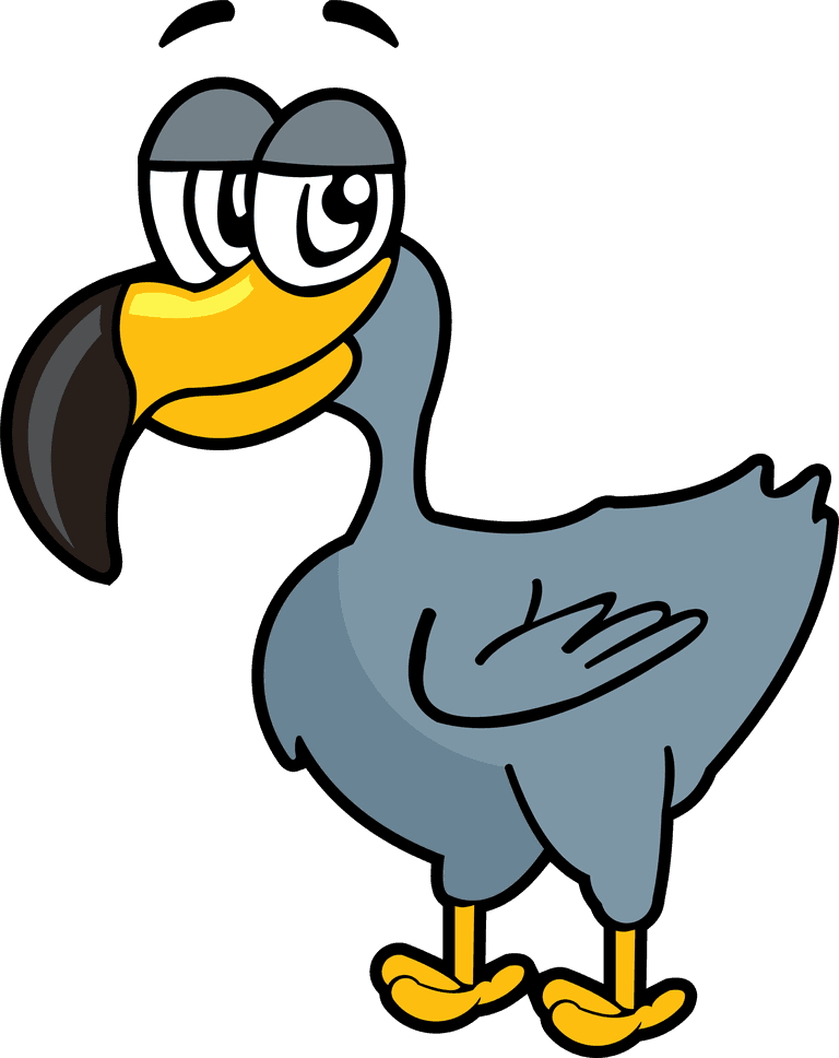 bird dodo cartoon character pose