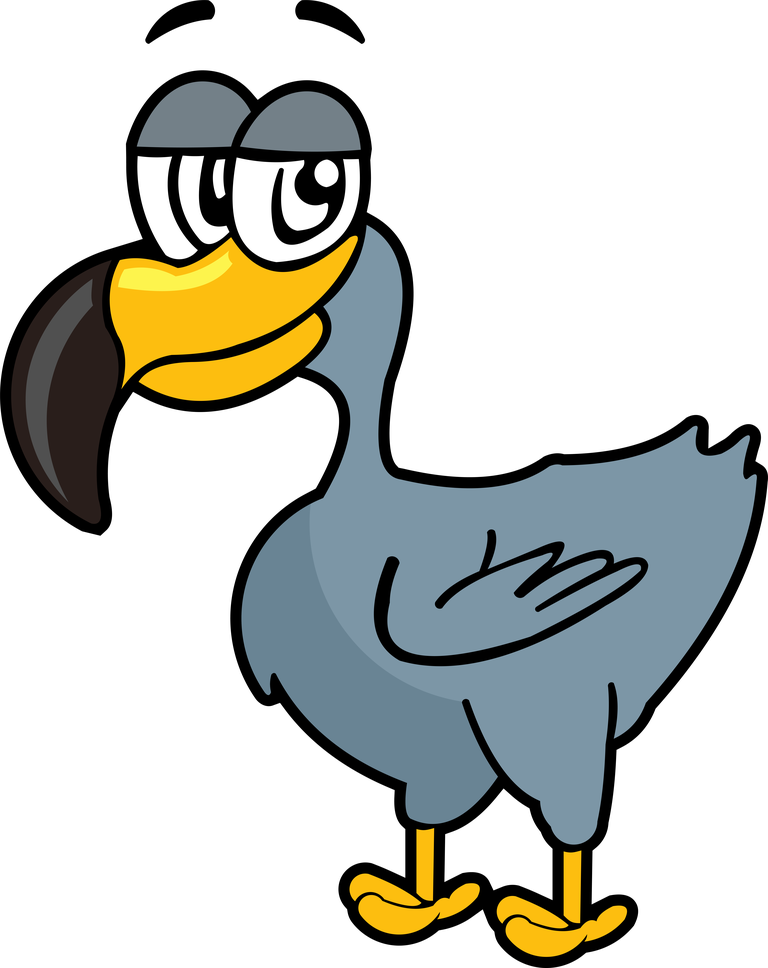 bird dodo cartoon character pose