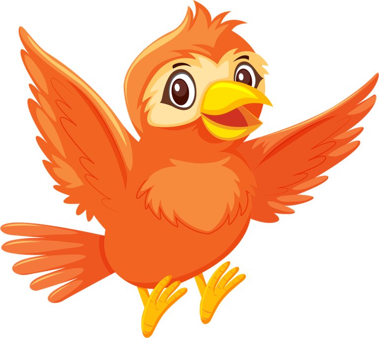 bird isolated different animals with bright colors and joyful expression for playful themes