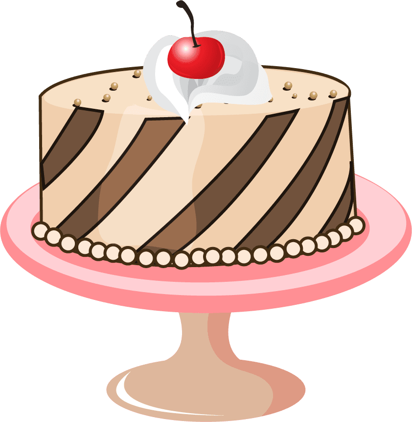 delicious birthday cake cakes with chocolate stripes and a cherry on top