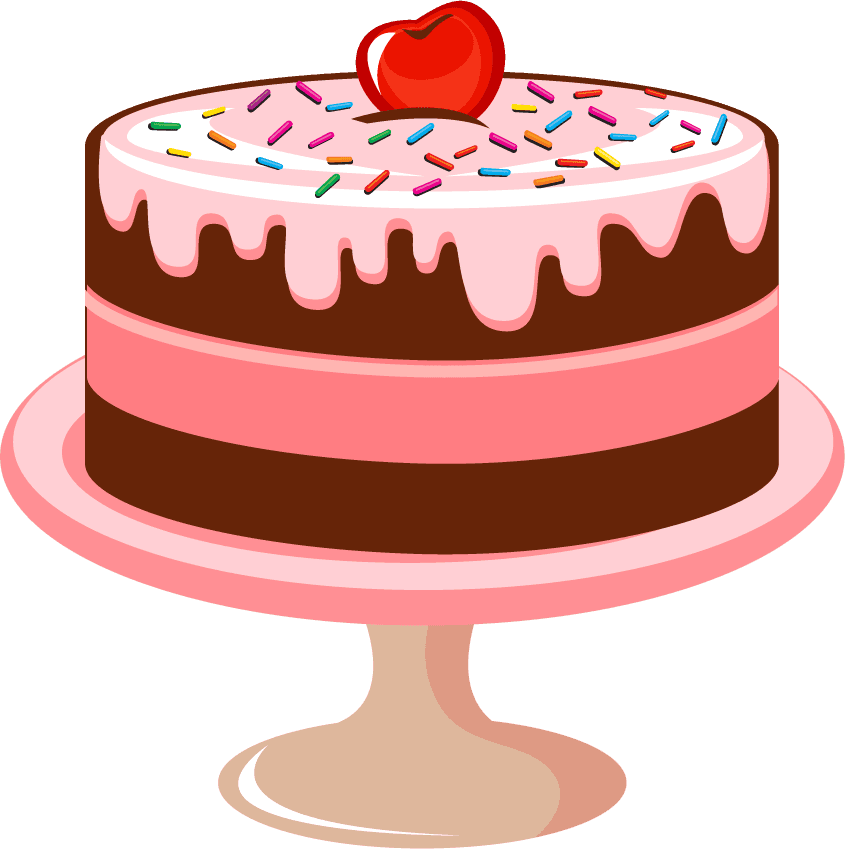 delicious birthday cake cakes with pink frosting and cherry topping for celebrations