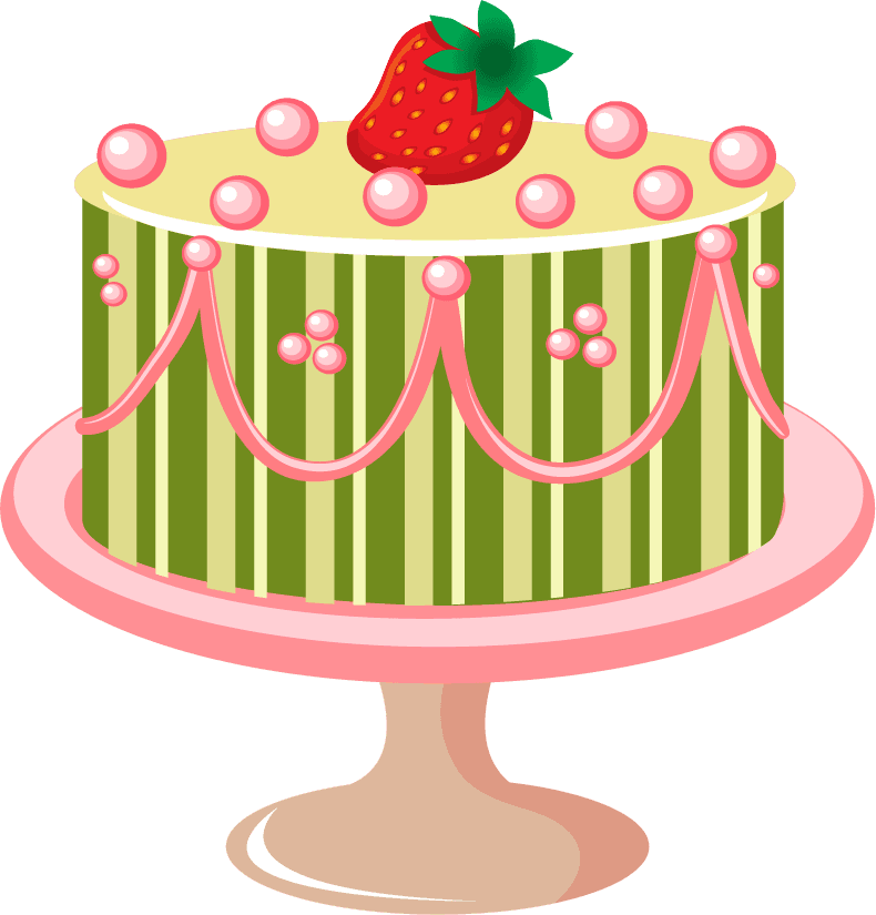 colorful birthday cake cakes with strawberry and decorative pearls for festive celebrations