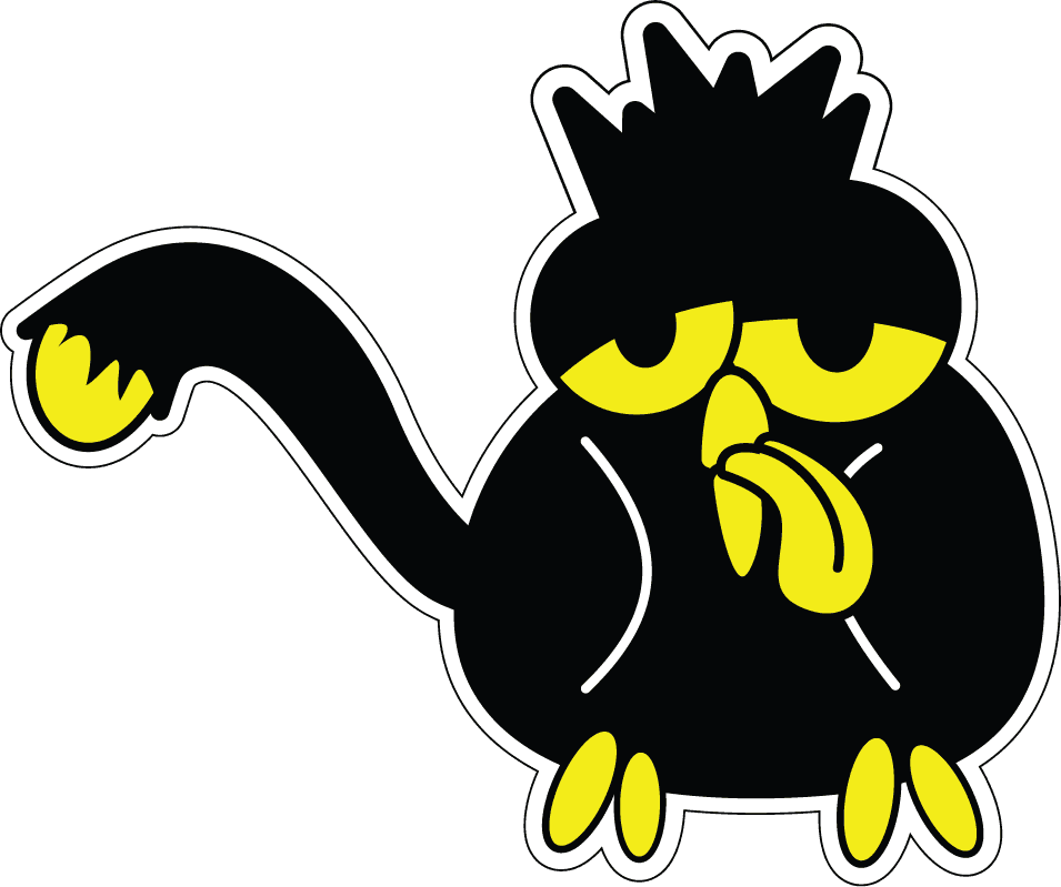 black and yellow comic characters stickers