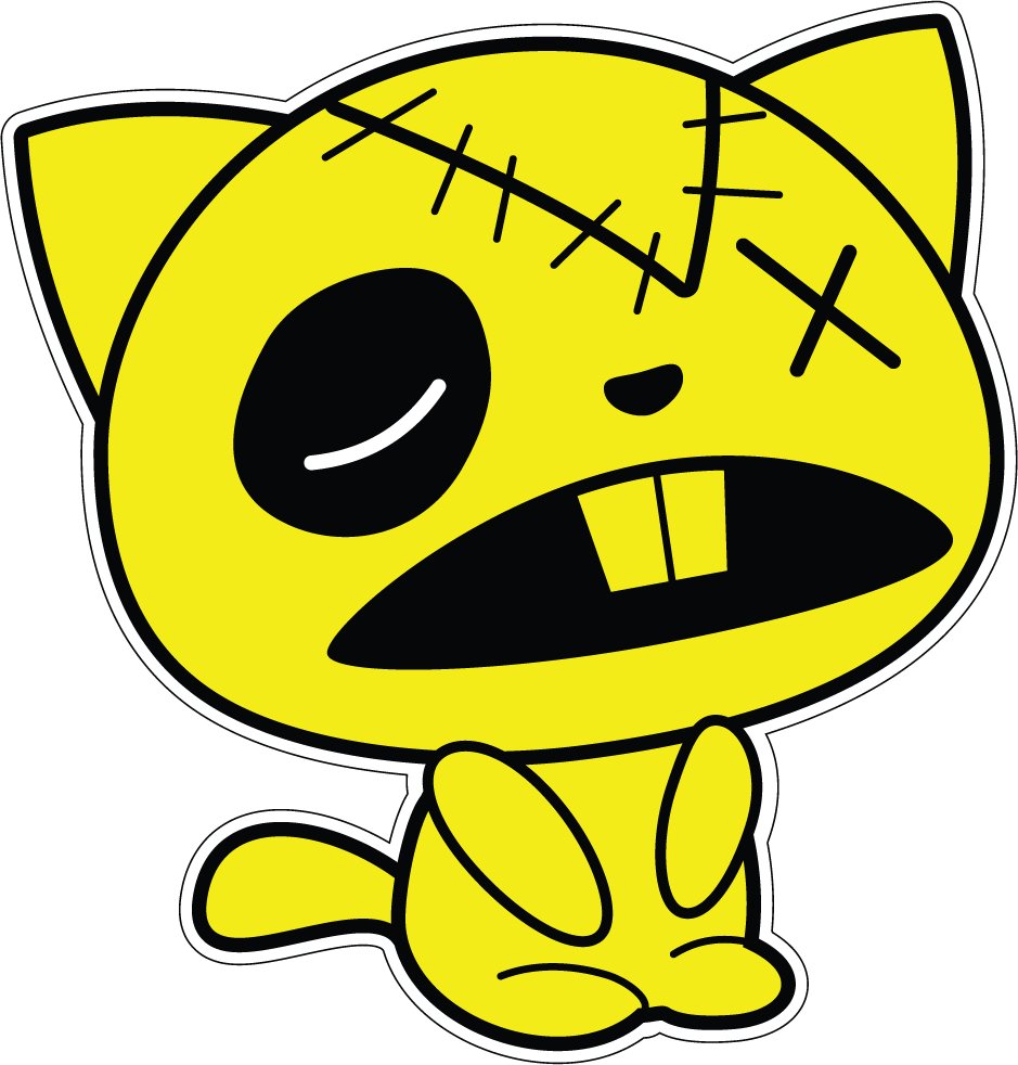 black and yellow comic characters stickers