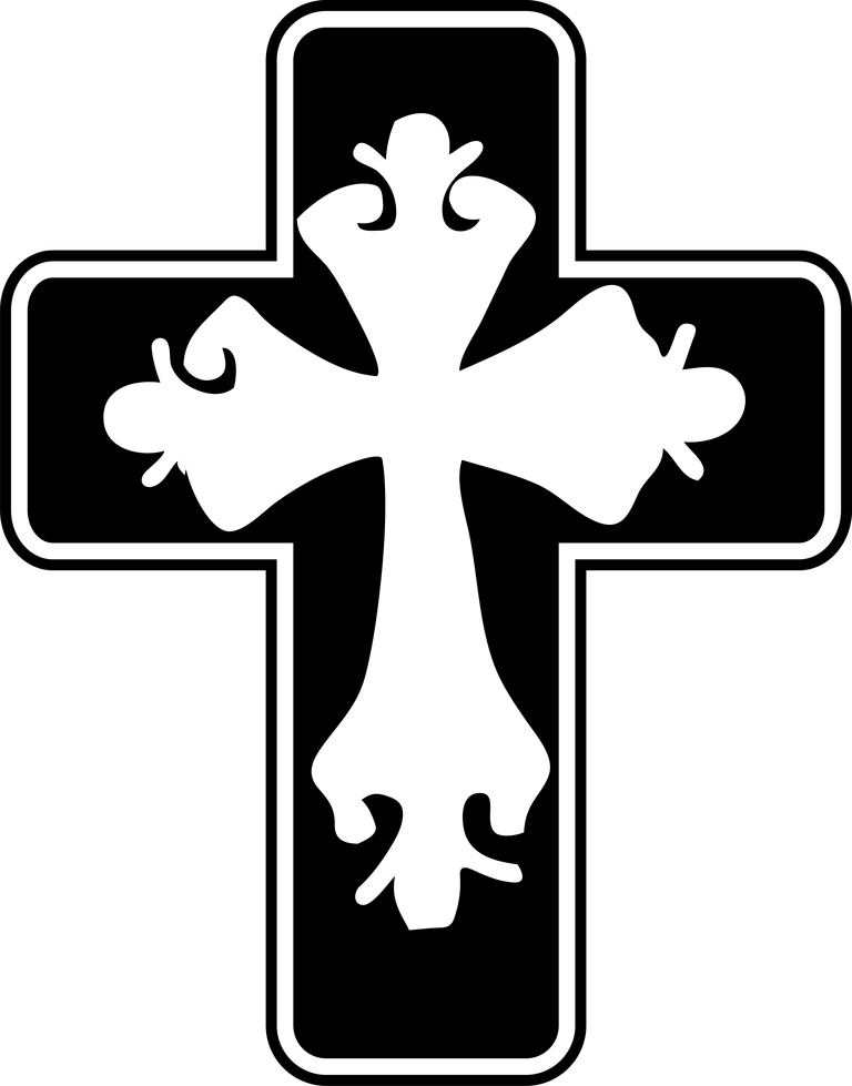 black bold cross symbols icon for spiritual themes and modern art projects
