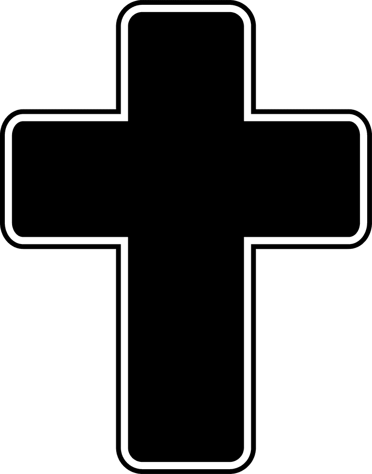 black bold cross symbols icon for religious themes and healthcare use cases
