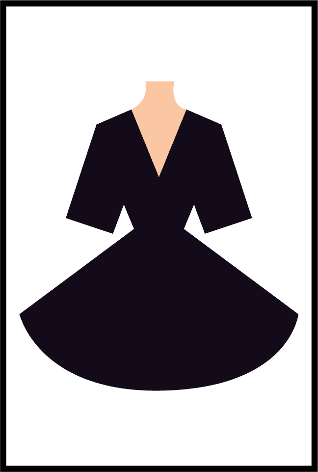 black dresses collection various flat isolation