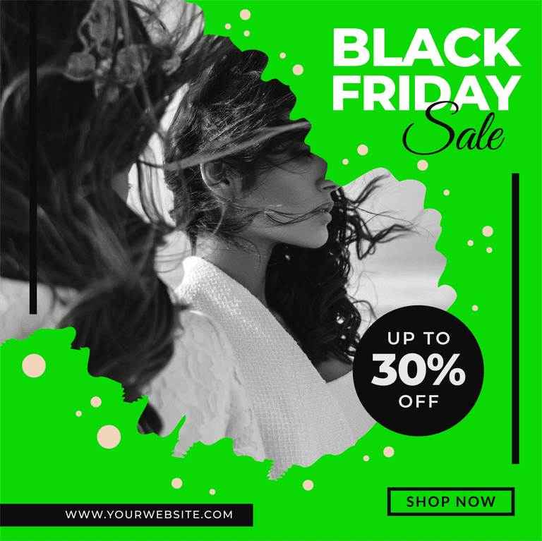 black friday sale and promotion square social media post template