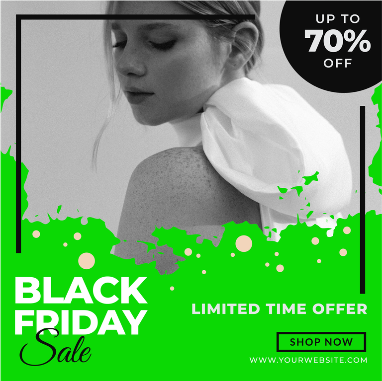 black friday sale and promotion square social media post template