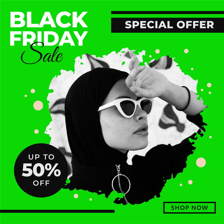 black friday sale and promotion square social media post template