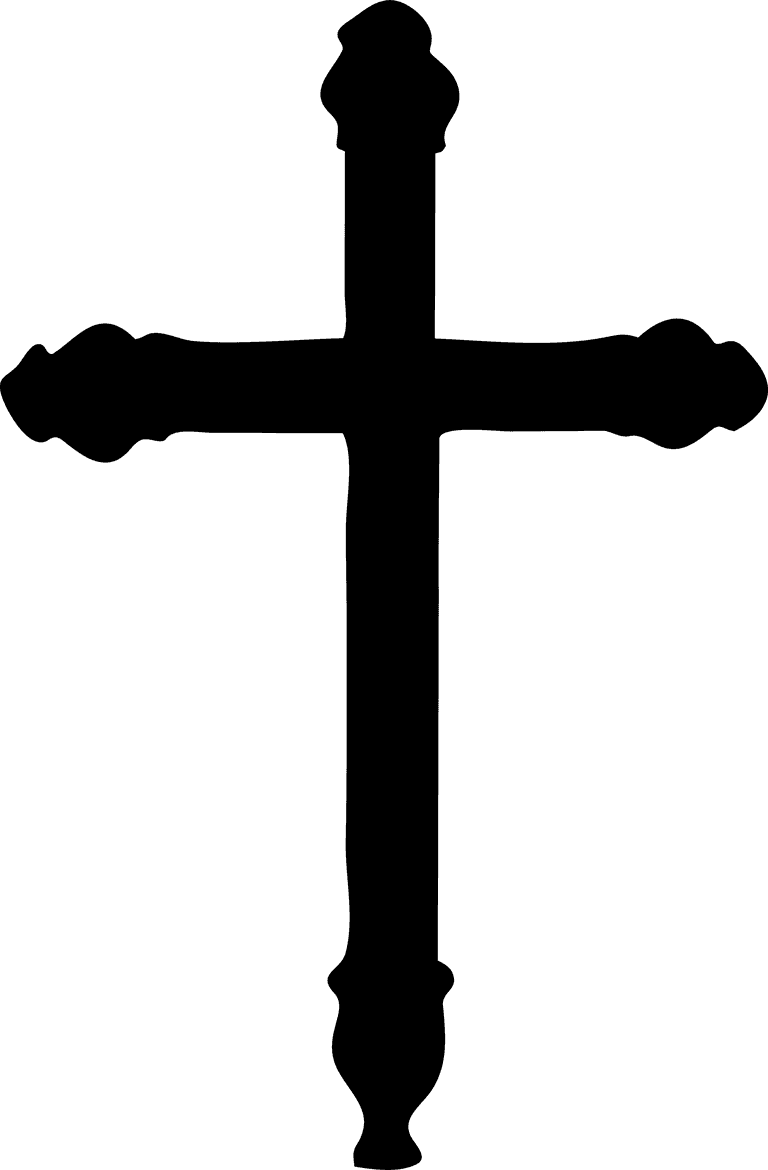 black isolated thin cross symbols