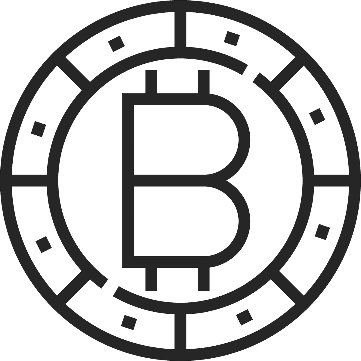 black line cryptocurrency icon for secure digital transactions and investment platforms