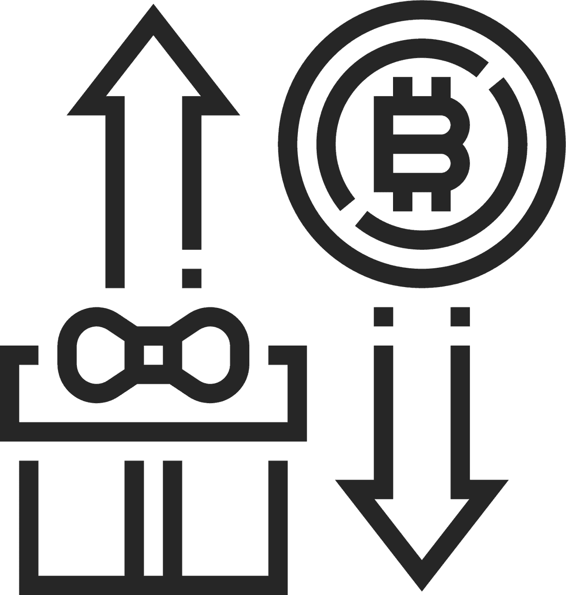 black line cryptocurrency icon representing market trends and financial transactions effectively