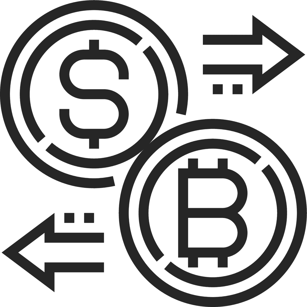 black line cryptocurrency icon for seamless digital currency transactions and exchanges