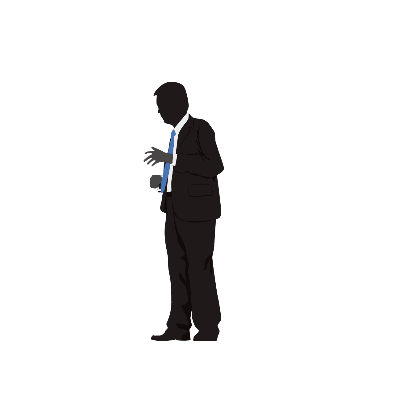 black standing business man in suit