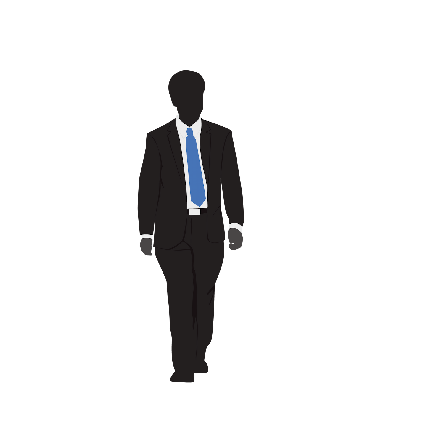 black standing business man in suit